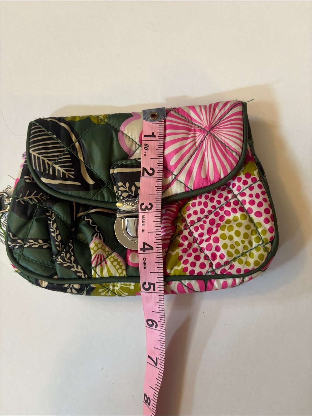Vera Bradley Olivia Pink Puffy Wristlet - Pink, Green, Black - Picture 5 of 5